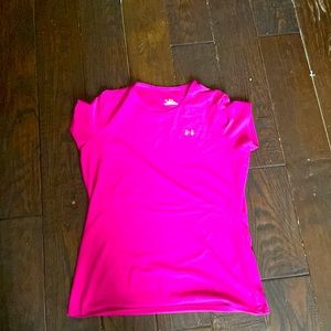 Pink under armor workout shirt